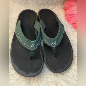 OLUKAI ‘OHANA SANDALS FLIP FLOPS GREEN 9